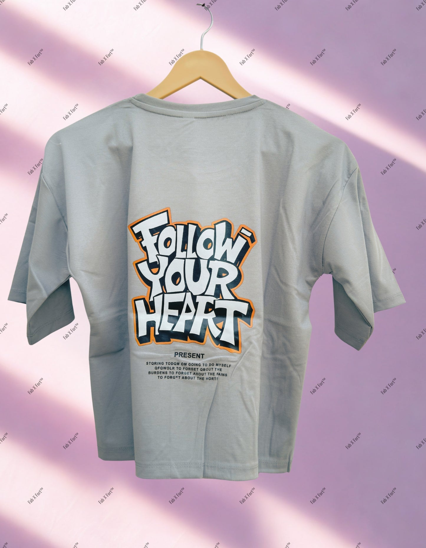 Spanish Grey Follow Your Heart Crop Top – Stylish Streetwear for Women