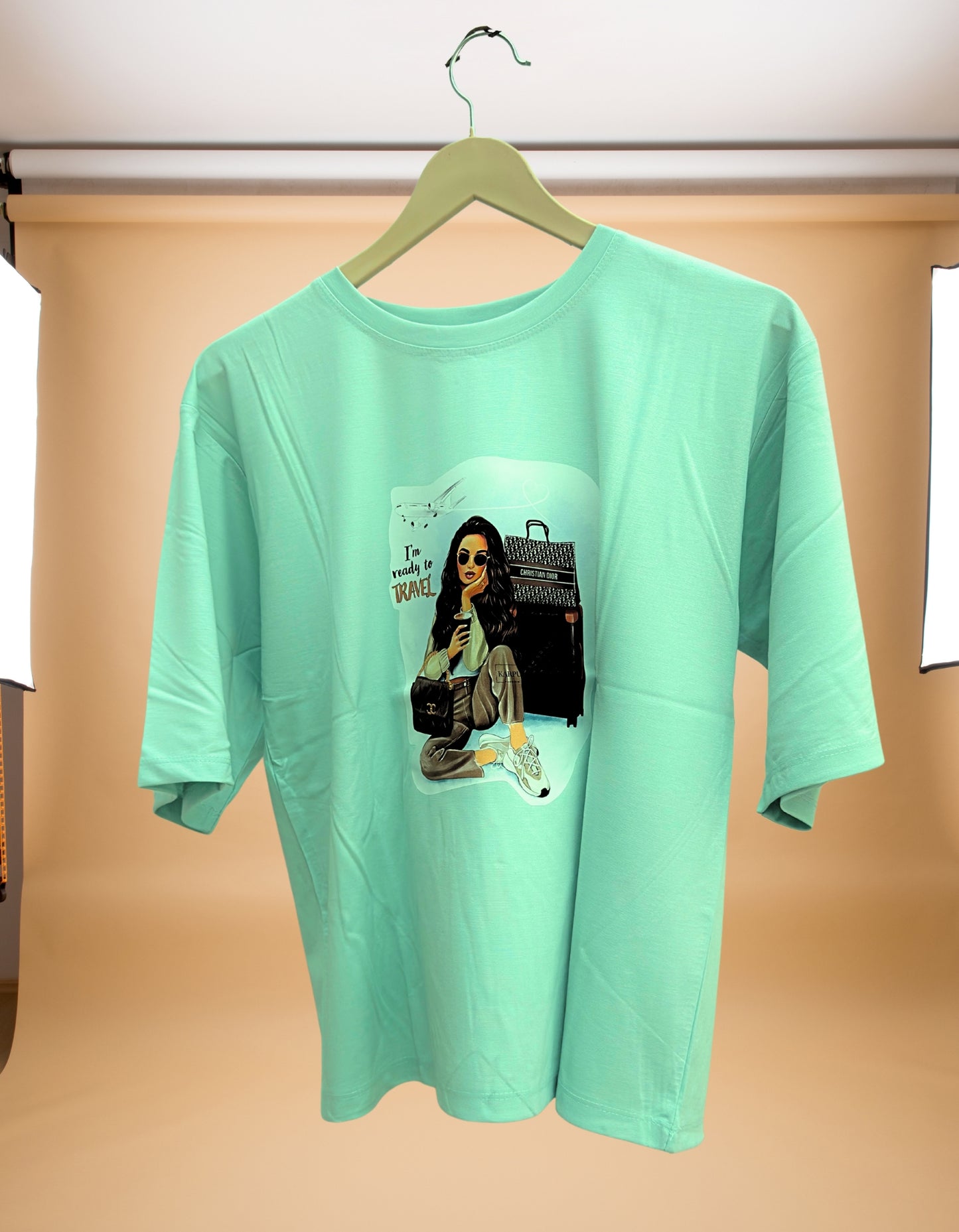 ✈️ “I’m Ready to Travel” Pistachio Green Short T-Shirt Girls