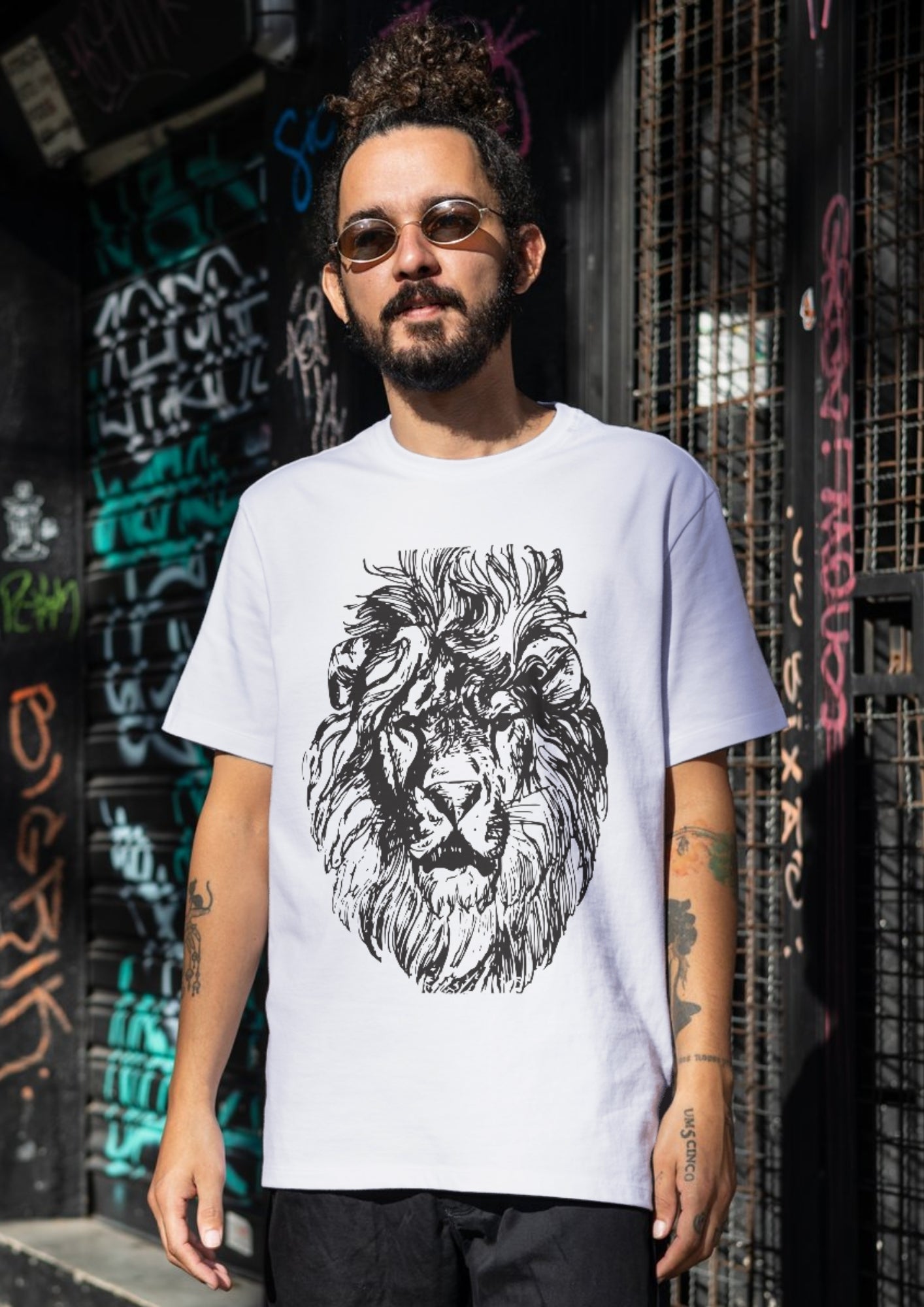 Majestic Lion Sketch – Premium Graphic T-Shirt