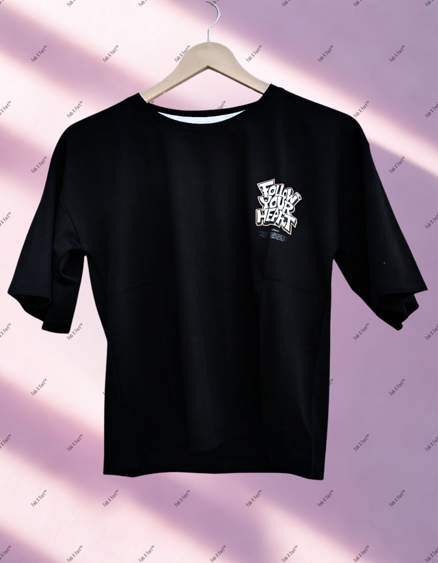 Pitch Black Follow Your Heart Crop Top – Stylish Streetwear for Women