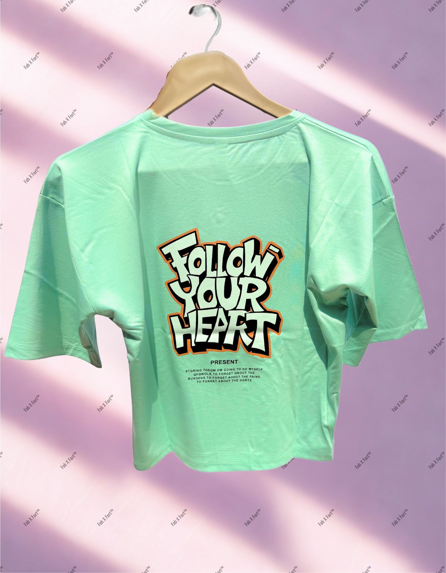 Pistachio Green Follow Your Heart Crop Top – Stylish Streetwear for Women