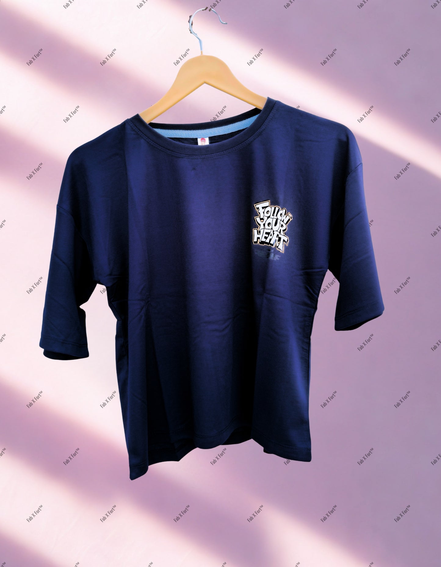 Braves Navy Follow Your Heart Crop Top – Stylish Streetwear for Women