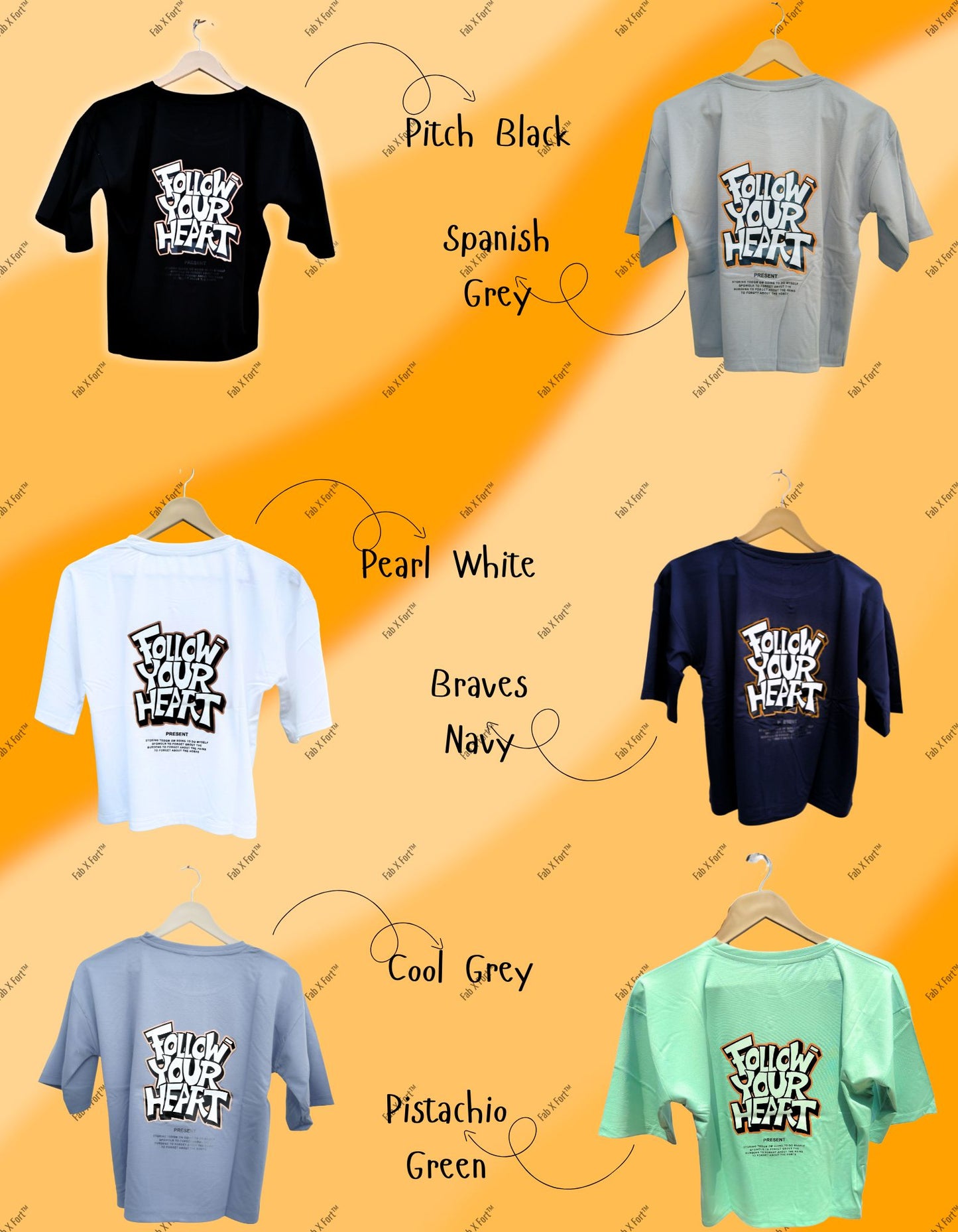 Cool Bluish Grey Follow Your Heart Crop Top – Stylish Streetwear for Women